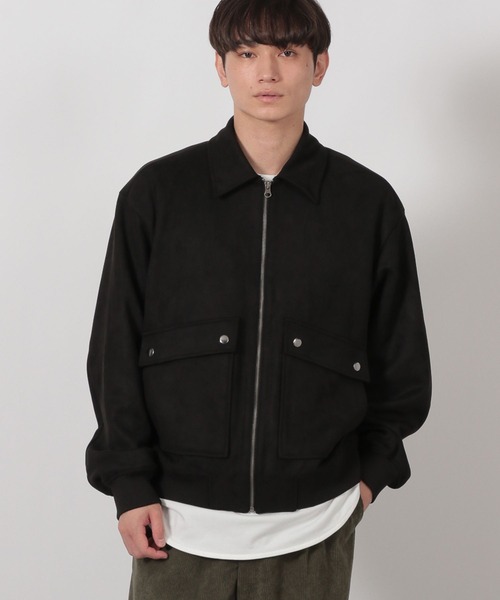 LAKOLE(ラコレ)の「スエードショートブルゾン / 592873(ブルゾン・メンズ・ブラック/グレイッシュベージュ・MEDIUM/LARGE)」の4枚目の写真