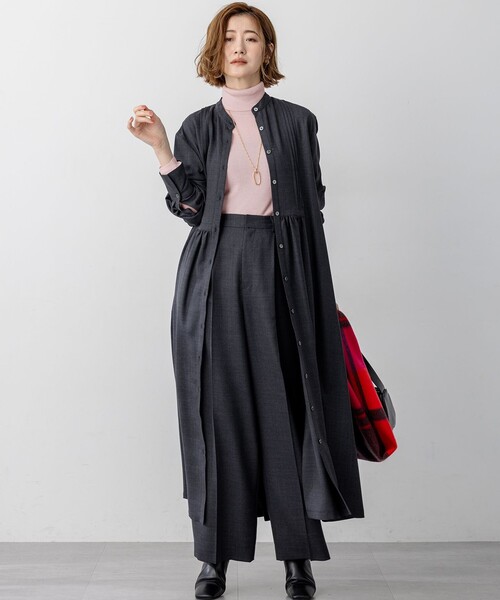 Soranagi です★25AW【洗える】TWビエラ ブザム ワンピース セール】【洗える】TWビエラ ブザム ワンピース（ワンピース）｜23区 L