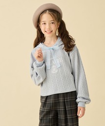 Amourire girl（アムリールガール）の「ニットソー フードプルオーバー（スウェット）」