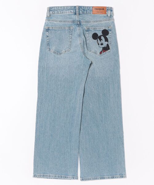 Desigual（デシグアル）の「ミッキーマウス刺繍 ハートアップリケ キュロットデニムパンツ ディズニー（デニムパンツ・レディース・ブルー・34/36/38/40/42/44）」の2枚目の写真