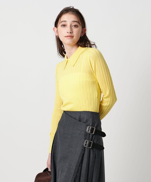 セール】【別注】＜SLOANE＞ワイドリブ ポロニット（ニット/セーター