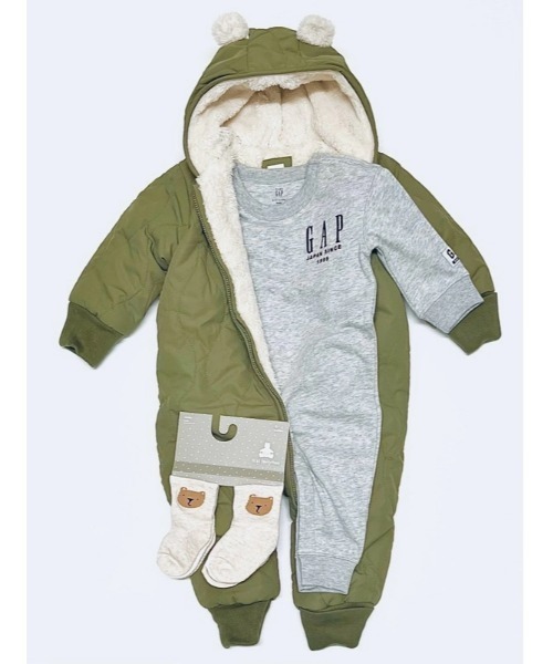 GAP(ギャップ)の「キルティング ボア ボディオール (ベビー)(その他アウター・キッズ・グリーン・70cm/80cm/50cm/60cm)」の3枚目の写真