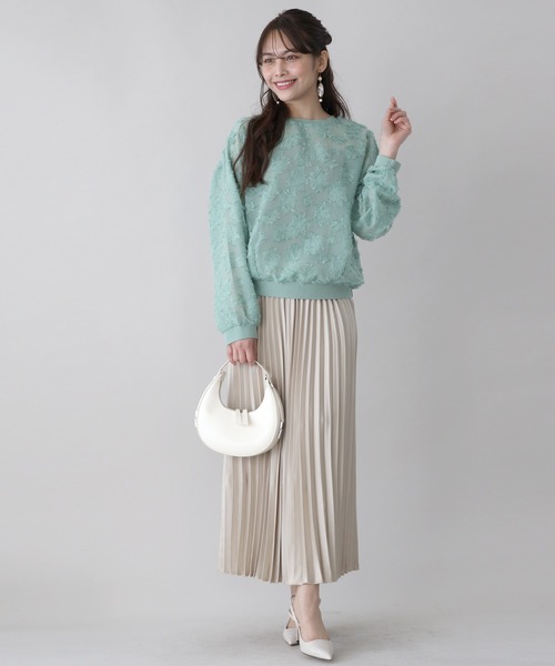 Ehre style(エーレスタイル)の「コーデが華やぐ 大人のシアー感 透け花柄トップス(シャツ/ブラウス・レディース・グリーン/ホワイト・FREE)」の17枚目の写真