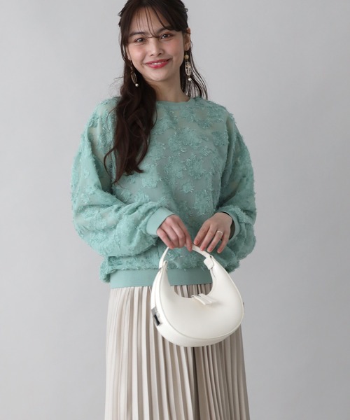 Ehre style(エーレスタイル)の「コーデが華やぐ 大人のシアー感 透け花柄トップス(シャツ/ブラウス・レディース・グリーン/ホワイト・FREE)」の18枚目の写真