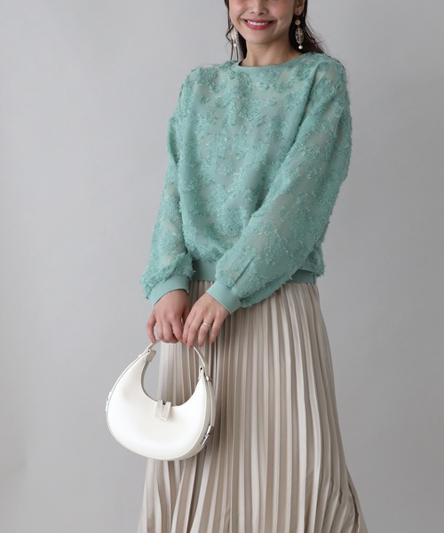 Ehre style(エーレスタイル)の「コーデが華やぐ 大人のシアー感 透け花柄トップス(シャツ/ブラウス・レディース・グリーン/ホワイト・FREE)」の19枚目の写真