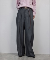 ROPE' | 梳毛ギャバ プリーテッド ワイドパンツ(その他パンツ)