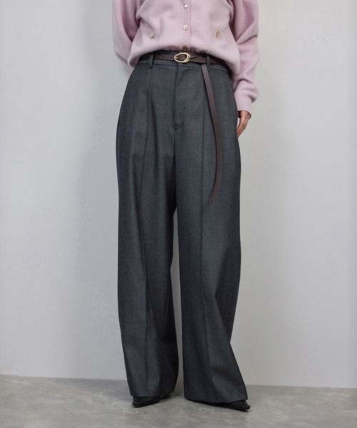 ロペ（ROPE’）/梳毛ギャバ プリーテッド ワイドパンツ 梳毛ギャバ プリーテッド ワイドパンツ（その他パンツ）｜ROPE'（ロペ