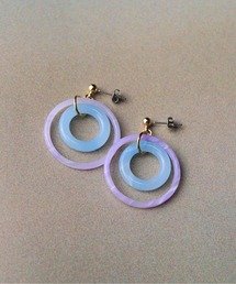 【76】チタンポスト ダブルリングピアス