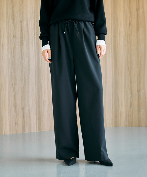 N.O.R.C（ノーク）の「ウォッシャブルイージーワイドパンツ【CLEAN MOTION】（その他パンツ・レディース・ストライプ/ブラウン/ブラック・S/M/L）」の6枚目の写真