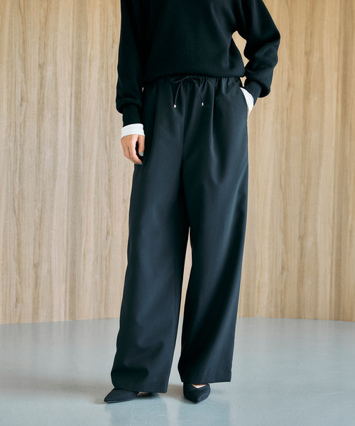 N.O.R.C（ノーク）の「ウォッシャブルイージーワイドパンツ【CLEAN MOTION】（その他パンツ・レディース・ストライプ/ブラウン/ブラック・S/M/L）」の7枚目の写真