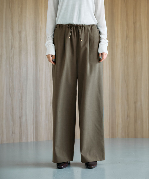 N.O.R.C（ノーク）の「ウォッシャブルイージーワイドパンツ【CLEAN MOTION】（その他パンツ・レディース・ストライプ/ブラウン/ブラック・S/M/L）」の14枚目の写真