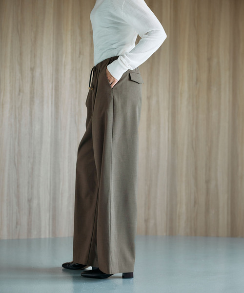 N.O.R.C（ノーク）の「ウォッシャブルイージーワイドパンツ【CLEAN MOTION】（その他パンツ・レディース・ストライプ/ブラウン/ブラック・S/M/L）」の17枚目の写真