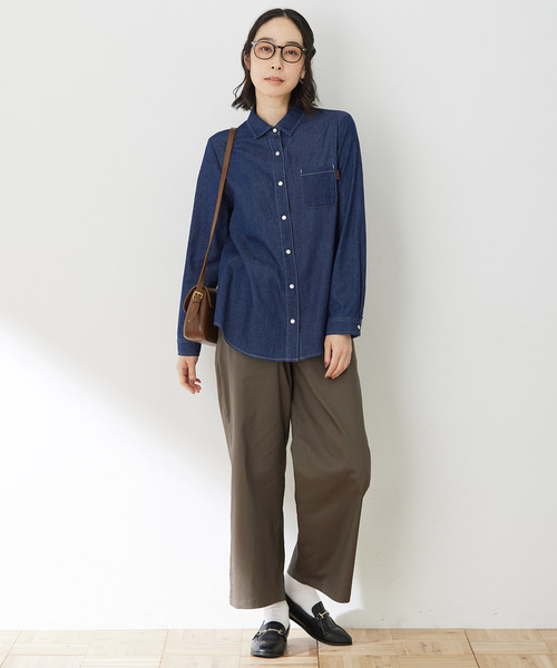 DECOY SINCE 1981（デコイシンスイチキュウハチイチ）の「ストレッチワイドパンツ【リブウエスト・大きいサイズあり】（その他パンツ・レディース・カーキ/モカ・67/70/64/80/76）」の6枚目の写真