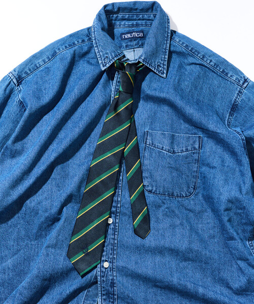 NAUTICA（ノーティカ）の「NAUTICA/ノーティカ ヴィンテージライク レジメンタルタイ（ネクタイ・メンズ・グリーン/ネイビー・ﾌﾘ-）」の7枚目の写真