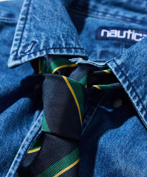 NAUTICA（ノーティカ）の「NAUTICA/ノーティカ ヴィンテージライク レジメンタルタイ（ネクタイ・メンズ・グリーン/ネイビー・ﾌﾘ-）」の3枚目の写真