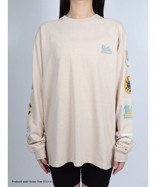 UCLA(ユーシーエルエー)の「【UCLA】 アームプリントロングスリーブTシャツ ロンT(Tシャツ/カットソー・メンズ・ホワイト/ベージュ/ブラック・2/3)」の1枚目の写真