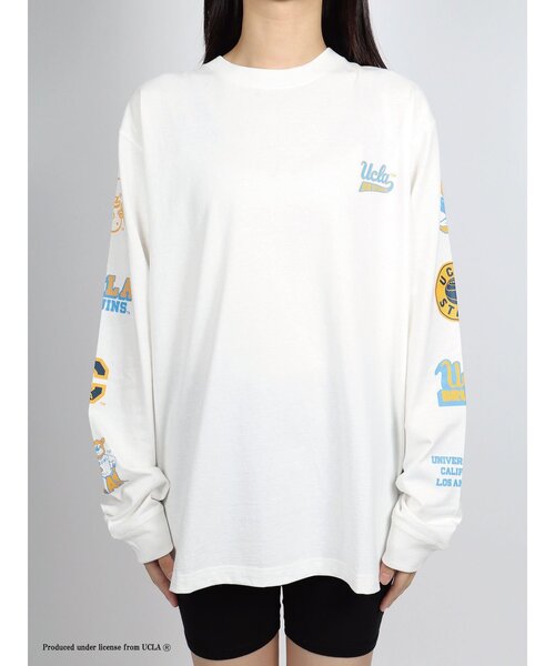 UCLA(ユーシーエルエー)の「【UCLA】 アームプリントロングスリーブTシャツ ロンT(Tシャツ/カットソー・メンズ・ホワイト/ベージュ/ブラック・2/3)」の2枚目の写真