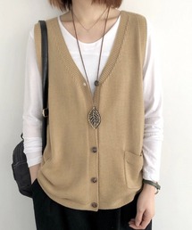 f647144-1ｖ2wjベスト ベージュ L メッシュ切替ベスト《ベスト》 (131D08AY-32) | DUNLOP | 紳士服