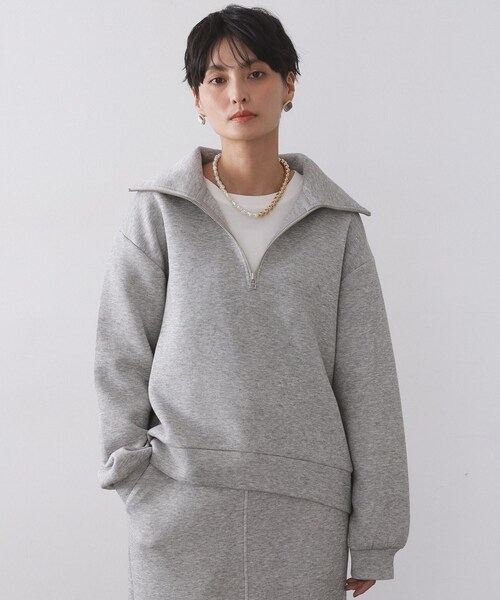 セール】ハーフジップトップス/セットアップ対応可【洗濯機OK】（T