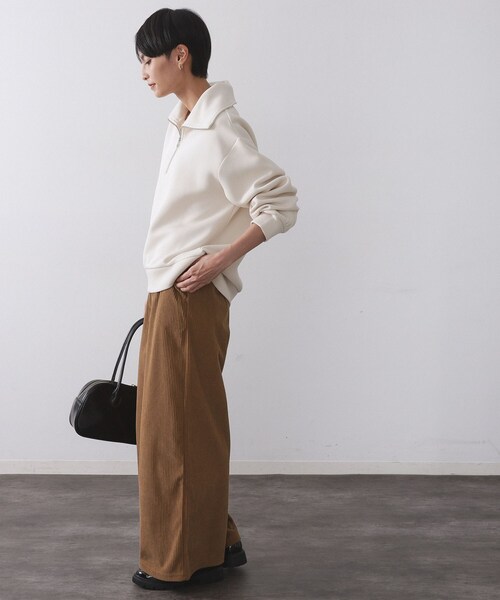 セール】ハーフジップトップス/セットアップ対応可【洗濯機OK】（T