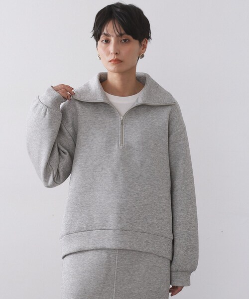 セール】ハーフジップトップス/セットアップ対応可【洗濯機OK】（T