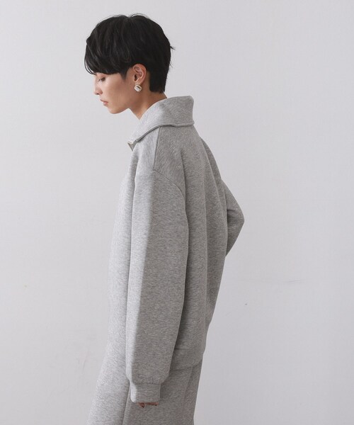 OPAQUE.CLIP(オペークドットクリップ)の「ハーフジップトップス/セットアップ対応可【洗濯機OK】(Tシャツ/カットソー・レディース・グレー/オフホワイト/ブラック・38/40/42)」の17枚目の写真