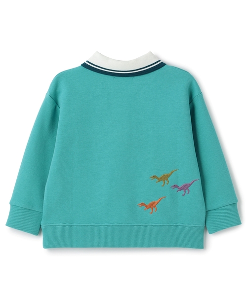 kladskap(クレードスコープ)の「恐竜アップリケ衿つきトレーナー(スウェット・キッズ・ライトベージュ/ターコイズブルー・90cm/100cm/110cm/120cm/130cm)」の8枚目の写真