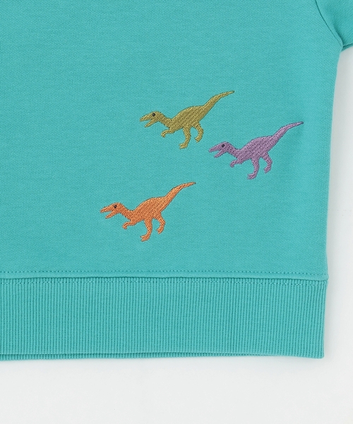 kladskap(クレードスコープ)の「恐竜アップリケ衿つきトレーナー(スウェット・キッズ・ライトベージュ/ターコイズブルー・90cm/100cm/110cm/120cm/130cm)」の11枚目の写真