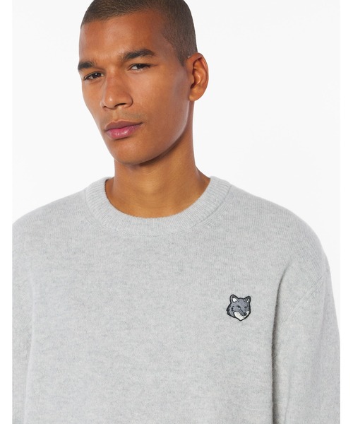 Maison Kitsune(メゾンキツネ)の「FOX HEAD LAMBSWOOL COMFORT JUMPER(ニット/セーター・メンズ・ブラック/ライトグレー/ネイビー・XS/S/M/L/XL)」の6枚目の写真