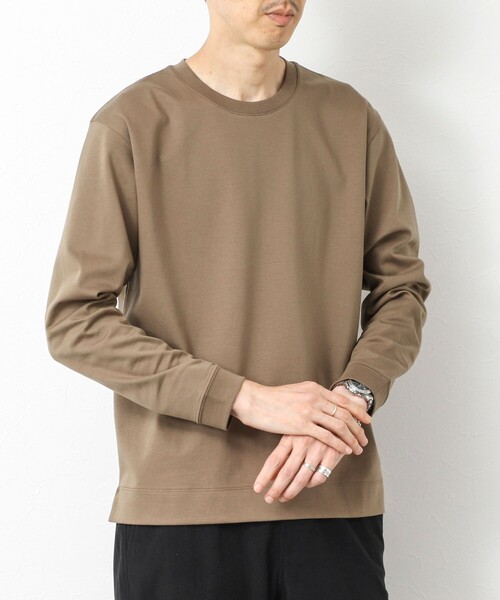 NOLLEY’S（ノーリーズ）の「《ビジカジ対応》超長綿ハイゲージシルケット ポンチドレスCN ロンT 25AW（Tシャツ/カットソー・メンズ・ホワイト/ベージュ系その他/ブラック/ダークネイビー・S/M/L/XL）」の3枚目の写真