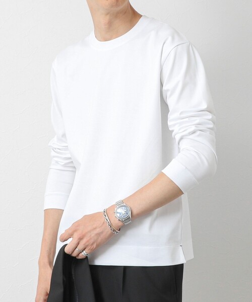 NOLLEY’S（ノーリーズ）の「《ビジカジ対応》超長綿ハイゲージシルケット ポンチドレスCN ロンT 25AW（Tシャツ/カットソー・メンズ・ホワイト/ベージュ系その他/ブラック/ダークネイビー・S/M/L/XL）」の2枚目の写真