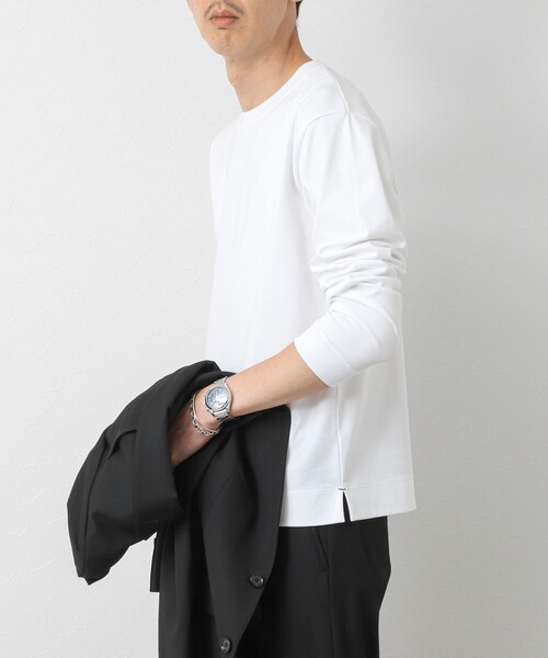 NOLLEY’S（ノーリーズ）の「《ビジカジ対応》超長綿ハイゲージシルケット ポンチドレスCN ロンT 25AW（Tシャツ/カットソー・メンズ・ホワイト/ベージュ系その他/ブラック/ダークネイビー・S/M/L/XL）」の10枚目の写真