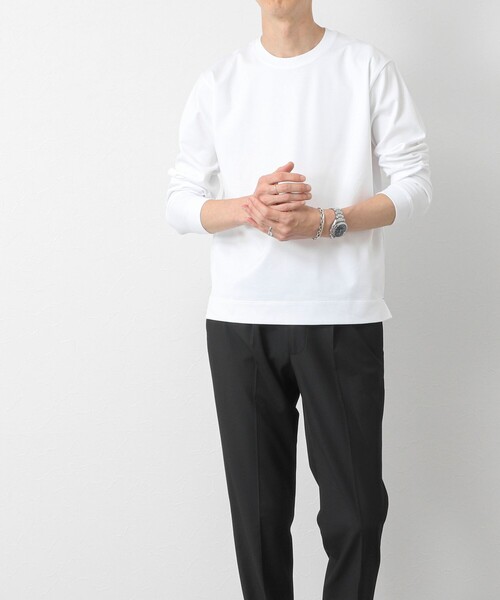 NOLLEY’S（ノーリーズ）の「《ビジカジ対応》超長綿ハイゲージシルケット ポンチドレスCN ロンT 25AW（Tシャツ/カットソー・メンズ・ホワイト/ベージュ系その他/ブラック/ダークネイビー・S/M/L/XL）」の12枚目の写真