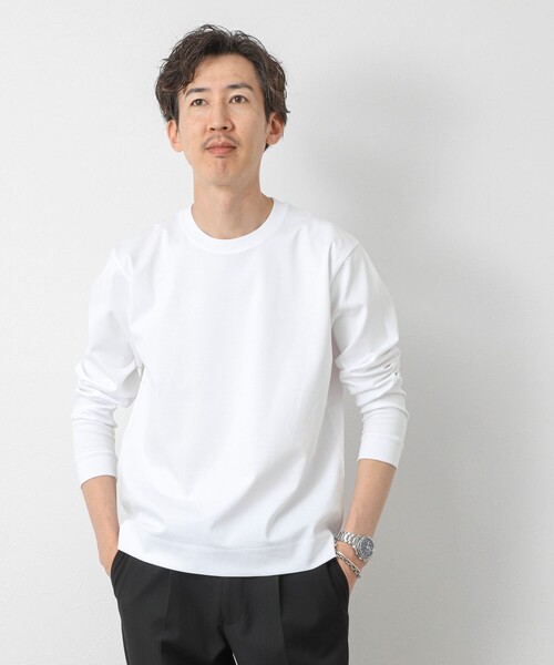 NOLLEY’S（ノーリーズ）の「《ビジカジ対応》超長綿ハイゲージシルケット ポンチドレスCN ロンT 25AW（Tシャツ/カットソー・メンズ・ホワイト/ベージュ系その他/ブラック/ダークネイビー・S/M/L/XL）」の13枚目の写真