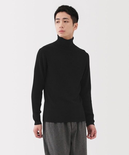 無印良品（ムジルシリョウヒン）の「紳士　洗えるウールリブタートルネックセーター（ニット/セーター・メンズ・キャメル/チャコールグレー/オフホワイト/オートミール/ブラック/ボルドー・S/XL/L/M）」の2枚目の写真