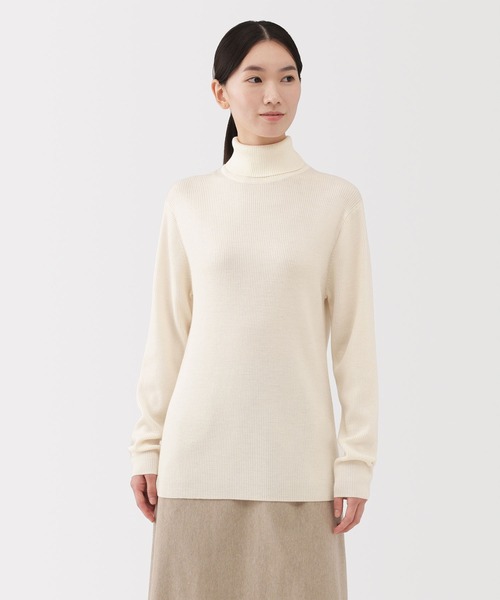 紳士 洗えるウールリブタートルネックセーター（ニット/セーター