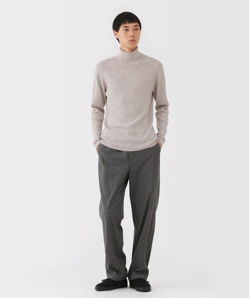 無印良品（ムジルシリョウヒン）の「紳士　洗えるウールリブタートルネックセーター（ニット/セーター・メンズ・キャメル/チャコールグレー/オフホワイト/オートミール/ブラック/ボルドー・S/XL/L/M）」の10枚目の写真