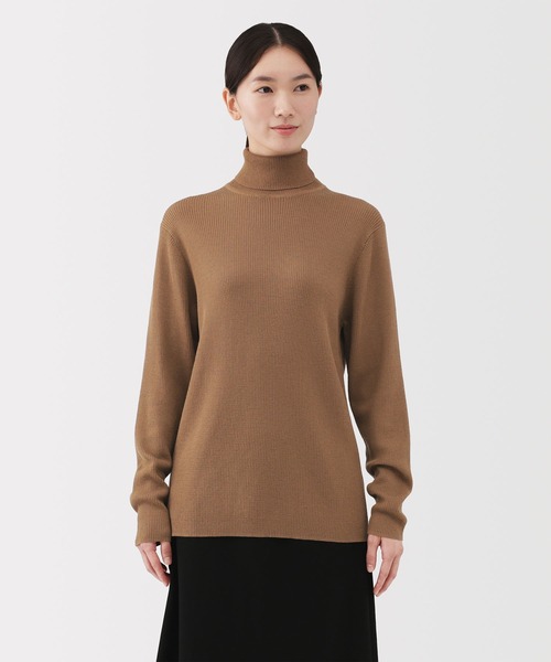 紳士 洗えるウールリブタートルネックセーター（ニット/セーター