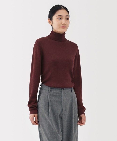 無印良品（ムジルシリョウヒン）の「紳士　洗えるウールリブタートルネックセーター（ニット/セーター・メンズ・キャメル/チャコールグレー/オフホワイト/オートミール/ブラック/ボルドー・S/XL/L/M）」の20枚目の写真