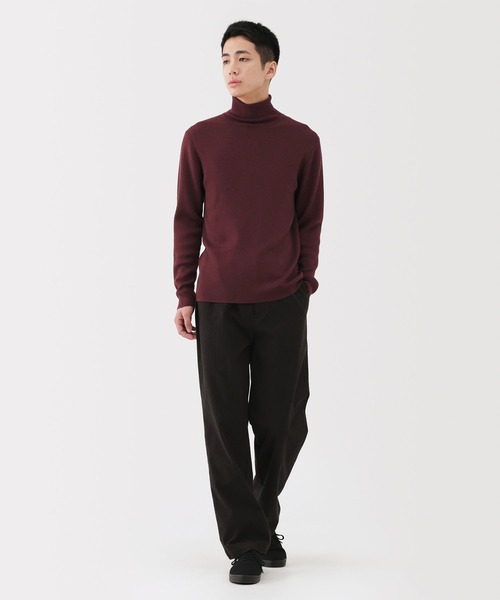 無印良品（ムジルシリョウヒン）の「紳士　洗えるウールリブタートルネックセーター（ニット/セーター・メンズ・キャメル/チャコールグレー/オフホワイト/オートミール/ブラック/ボルドー・S/XL/L/M）」の21枚目の写真