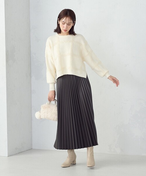 COMME CA MODELS（コムサモデルズ）の「合成皮革プリーツスカート（スカート・レディース・ベージュ/ブラウン/ブラック/グレイッシュベージュ・SMALL/MEDIUM/LARGE）」の11枚目の写真