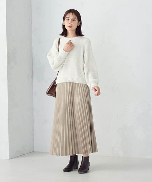 COMME CA MODELS（コムサモデルズ）の「合成皮革プリーツスカート（スカート・レディース・ベージュ/ブラウン/ブラック/グレイッシュベージュ・SMALL/MEDIUM/LARGE）」の14枚目の写真