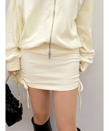 EVRIS | サイドギャザースウェットミニスカート【セットアップ着用可能】(スカート)