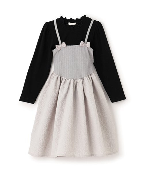 Lycee mine（リセマイン）の「フライストップス&キャミワンピースセット（ワンピース・キッズ・ピンク/ブラック/グレー/ベージュ・120cm/130cm/110cm/150cm/140cm/100cm）」の7枚目の写真
