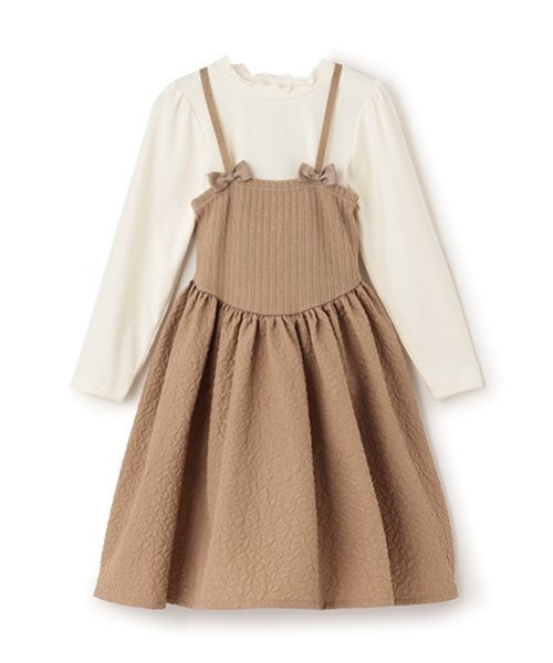 Lycee mine（リセマイン）の「フライストップス&キャミワンピースセット（ワンピース・キッズ・ピンク/ブラック/グレー/ベージュ・120cm/130cm/110cm/150cm/140cm/100cm）」の8枚目の写真