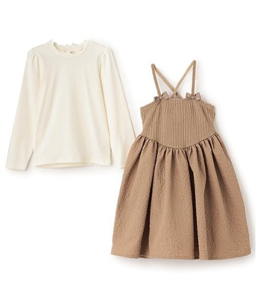 Lycee mine（リセマイン）の「フライストップス&キャミワンピースセット（ワンピース・キッズ・ピンク/ブラック/グレー/ベージュ・120cm/130cm/110cm/150cm/140cm/100cm）」の10枚目の写真