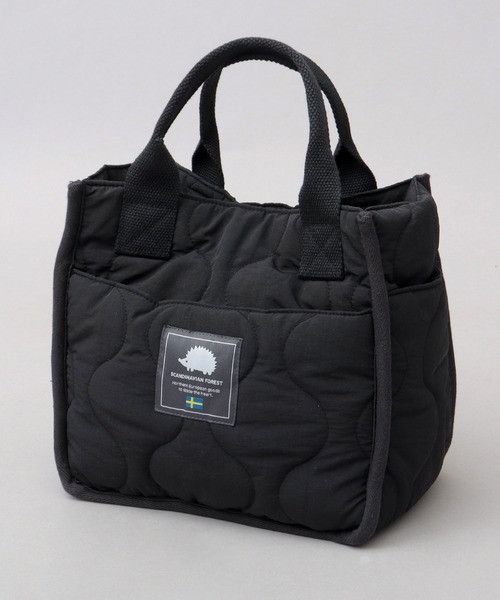 SCANDINAVIAN FOREST（スカンジナビアン・フォレスト）の「撥水ナイロン キルティング ミニトートバッグ（トートバッグ・レディース・ブラック/グリーン・FREE）」の7枚目の写真