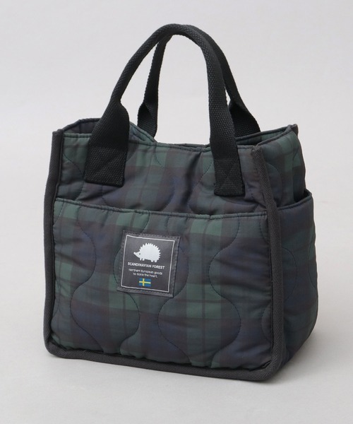 SCANDINAVIAN FOREST（スカンジナビアン・フォレスト）の「撥水ナイロン キルティング ミニトートバッグ（トートバッグ・レディース・ブラック/グリーン・FREE）」の8枚目の写真