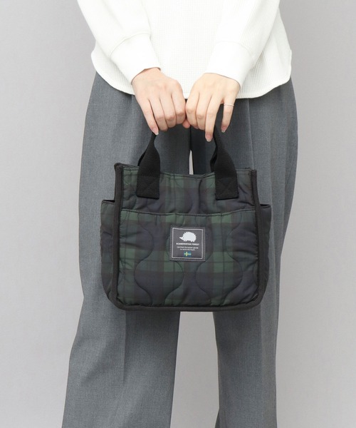 SCANDINAVIAN FOREST（スカンジナビアン・フォレスト）の「撥水ナイロン キルティング ミニトートバッグ（トートバッグ・レディース・ブラック/グリーン・FREE）」の11枚目の写真