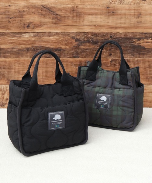 SCANDINAVIAN FOREST（スカンジナビアン・フォレスト）の「撥水ナイロン キルティング ミニトートバッグ（トートバッグ・レディース・ブラック/グリーン・FREE）」の12枚目の写真